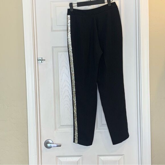 Topshop Diamante Trousers High Rise  Black Size 2 - Picture 3 of 12
